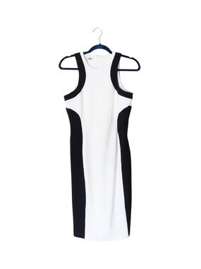 NWT Maggy London Body Con Colorblock Black White Sleeveless Dress